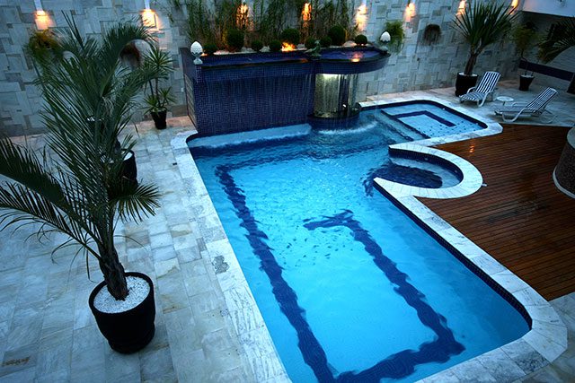 contemporary small pool backyard design