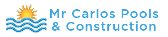 Mr. Carlos Pools and Construction Logo