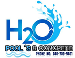 H2O Pools and Concrete Logo