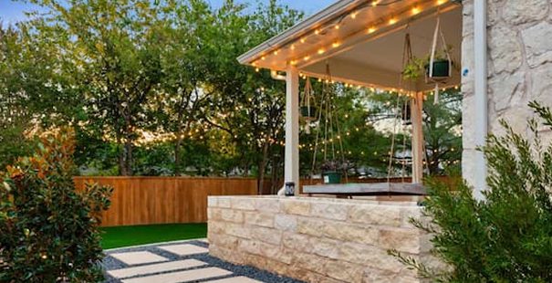 landscaped backyard
