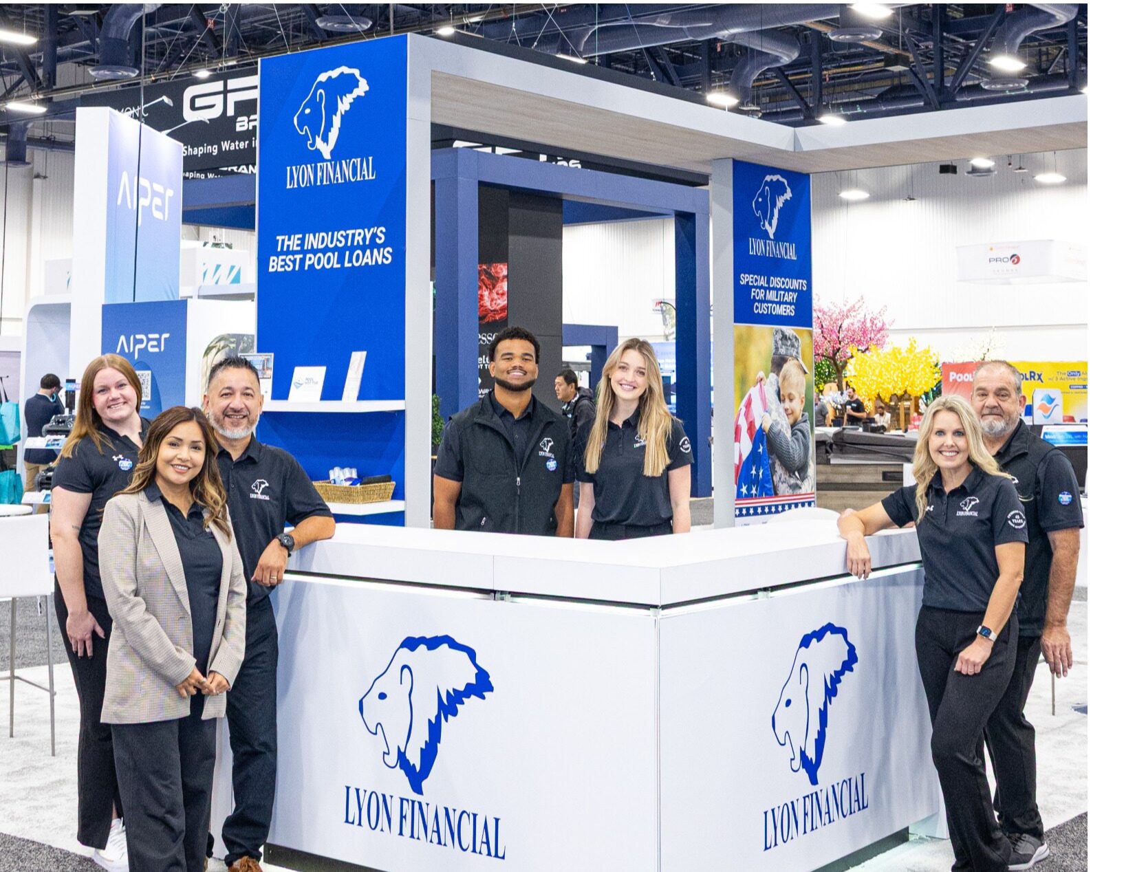 Lyon pool and spa trade show booth